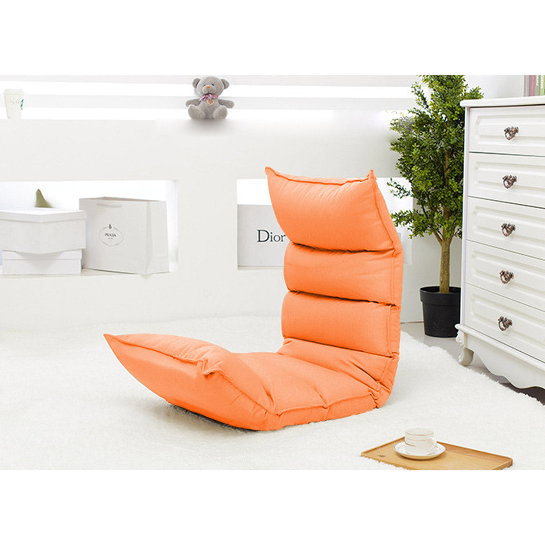 Soga 2 X Foldable Tatami Floor Sofa Bed Meditation Lounge Chair Recliner Lazy Couch Orange