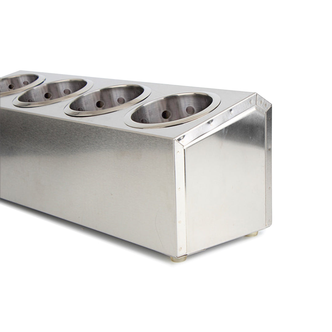 2X 18/10 Stainless Steel Commercial Conical Utensils Cutlery Holder with 4 Holes