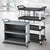 2X 4 Tier Food Trolley Portable Kitchen Cart Multifunctional Big Utility Service with wheels 950x500x1270mm Black