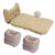 Beige Honeycomb Inflatable Car Mattress Portable Camping Air Bed Travel Sleeping Kit Essentials