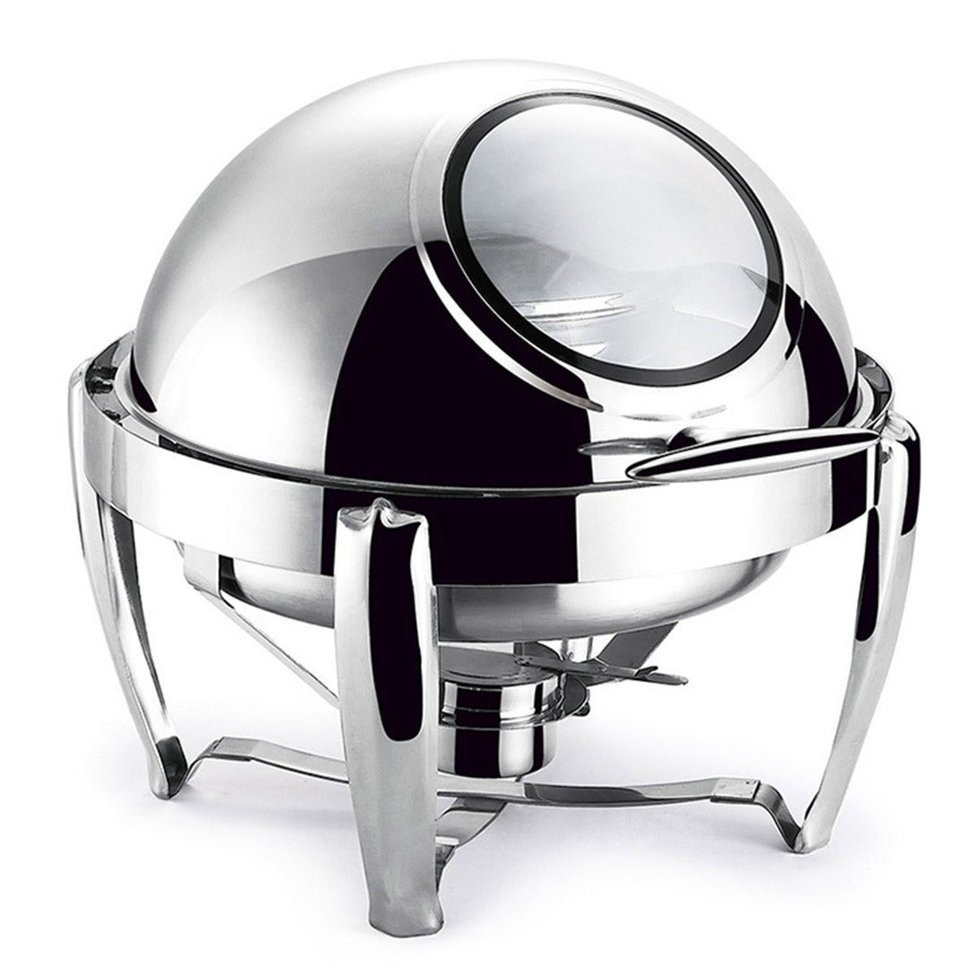 Soga 2 X 6.5 L Stainless Steel Round Soup Tureen Bowl Station Roll Top Buffet Chafing Dish Catering Chafer Food Warmer Server