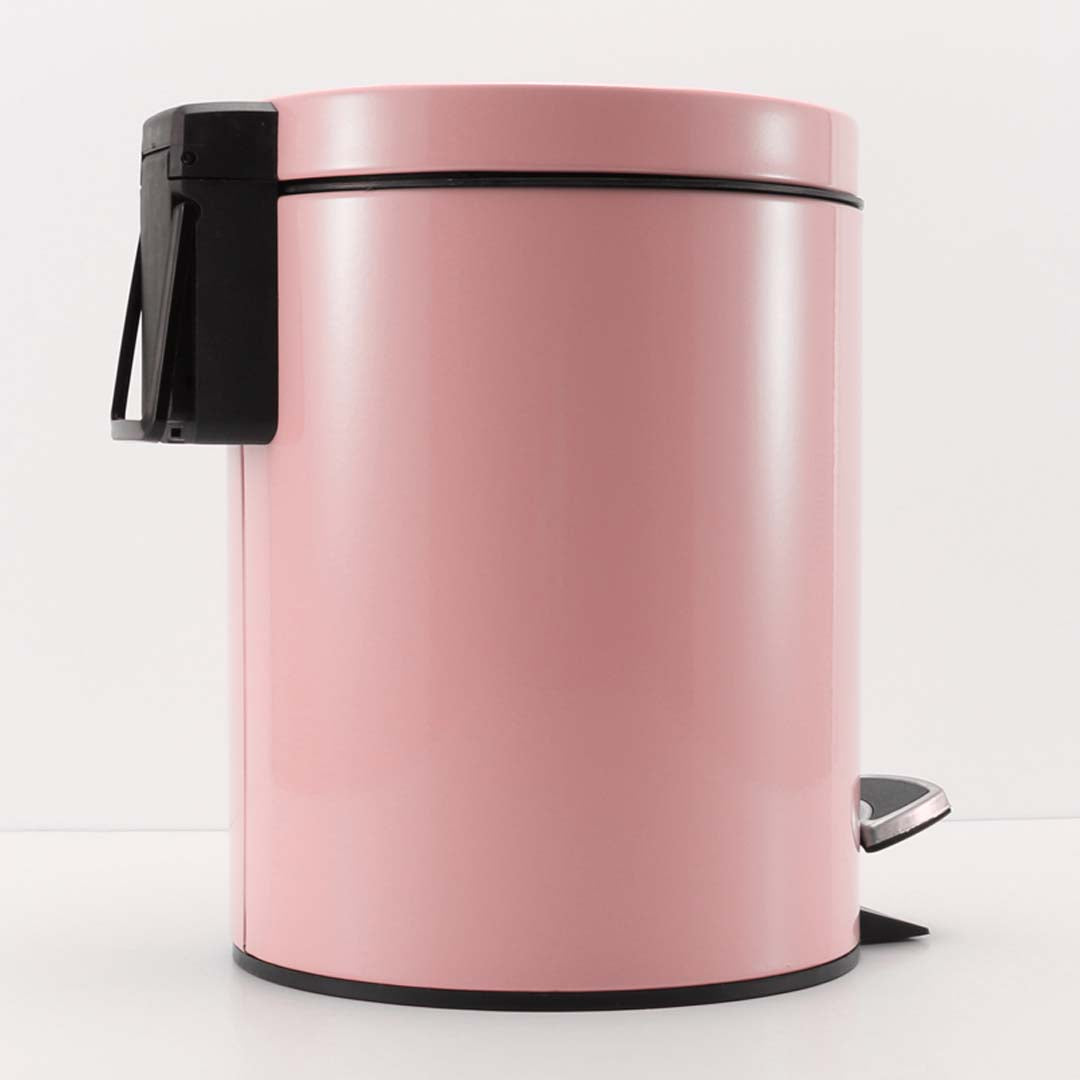 Soga Foot Pedal Stainless Steel Rubbish Recycling Garbage Waste Trash Bin Round 12 L Pink