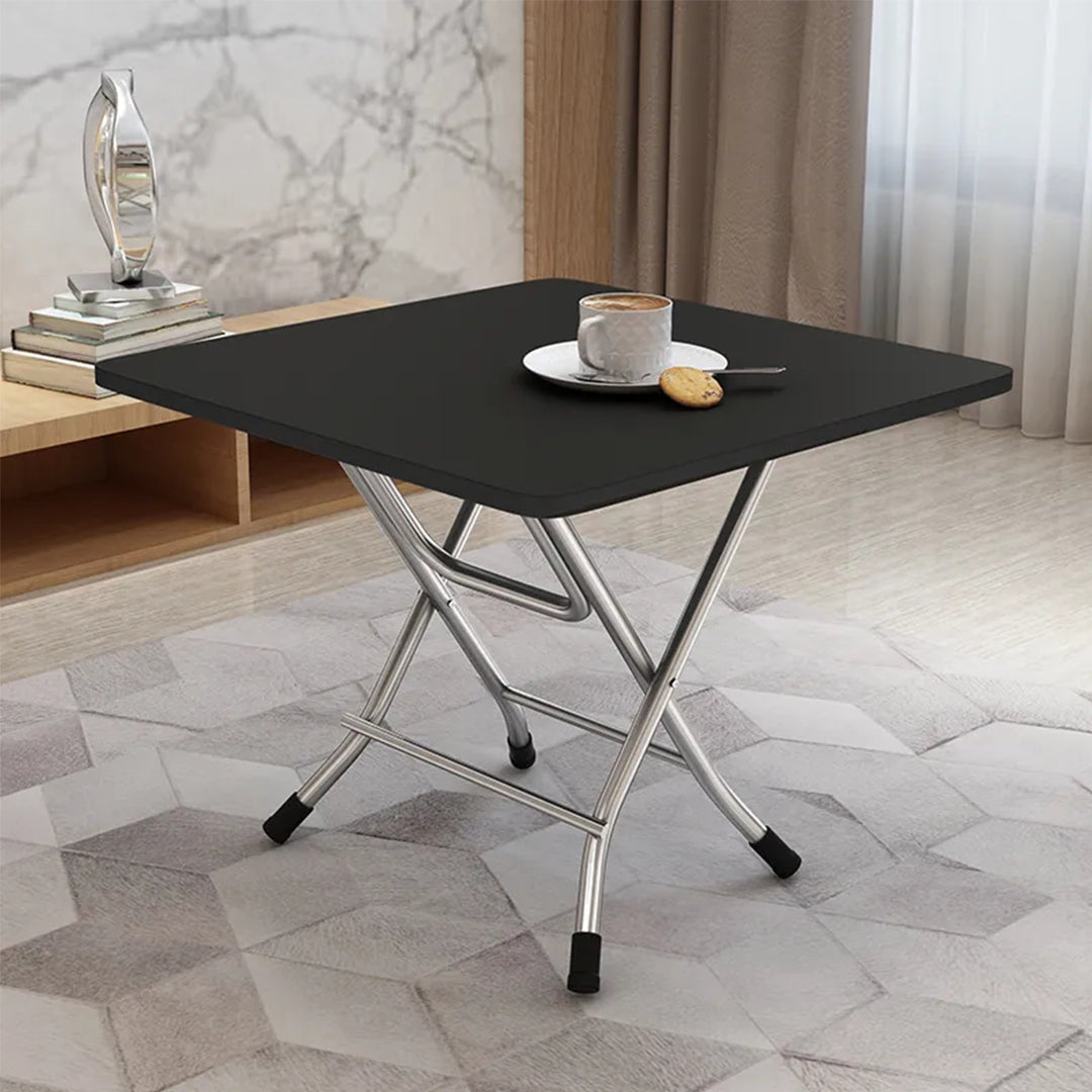 Black Portable Square Table Standing Legs Foldable Furniture Home Decor