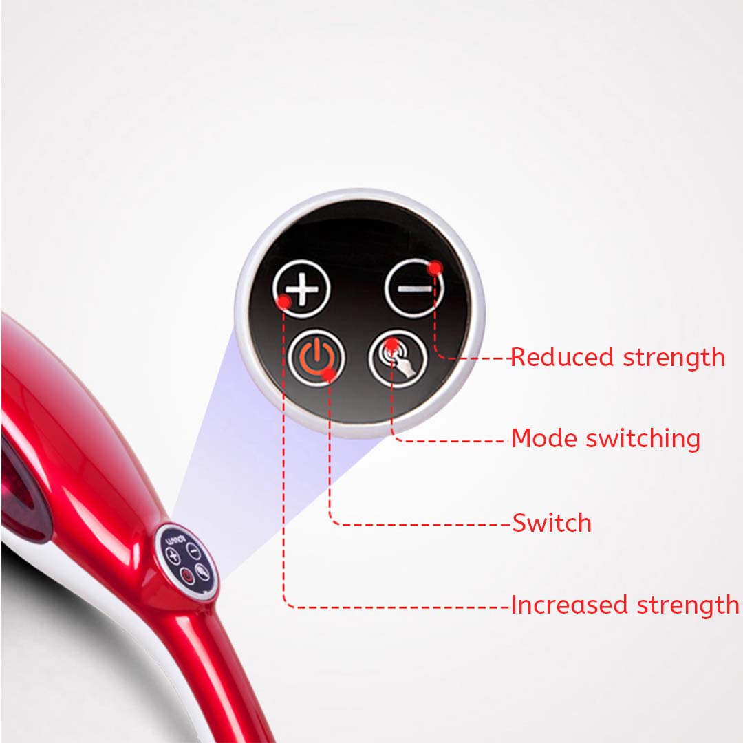 Soga 2 X 6 Heads Portable Handheld Massager Soothing Stimulate Blood Flow Shoulder Red