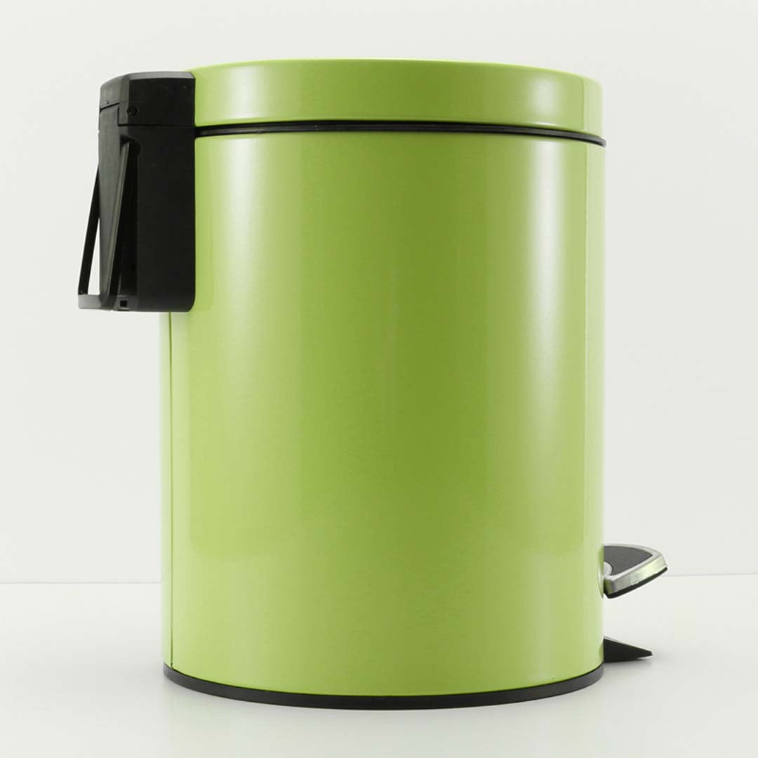 Soga 4 X 7 L Foot Pedal Stainless Steel Rubbish Recycling Garbage Waste Trash Bin Round Green