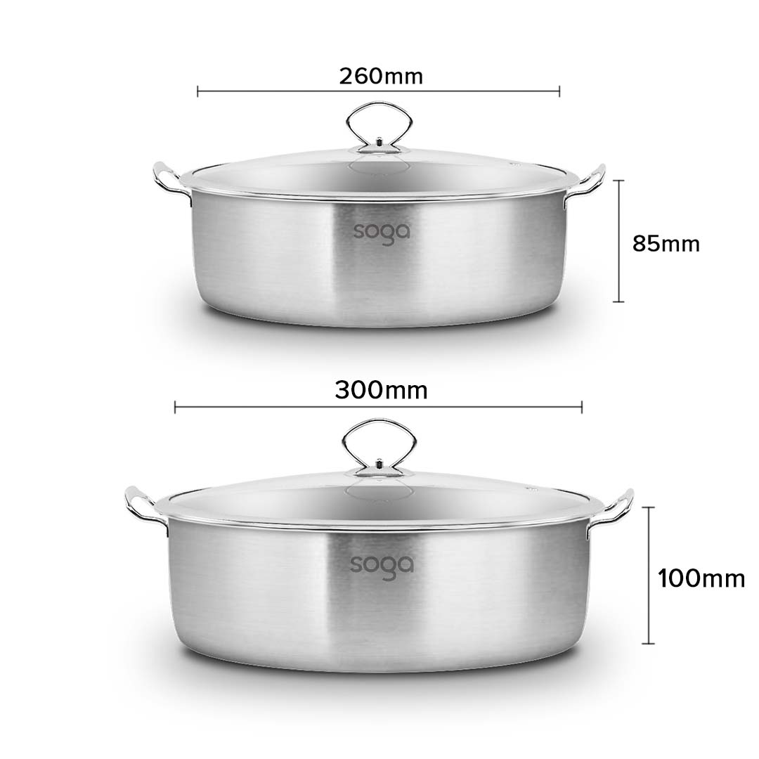 Stainless Steel 26cm 30cm Casserole With Lid Induction Cookware