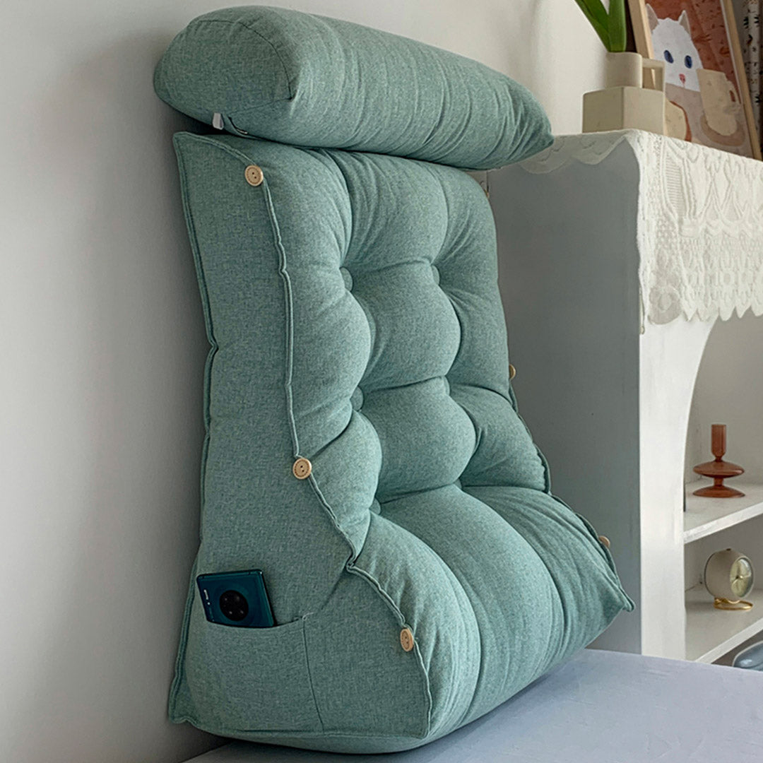 Soga 2 X 45cm Green Triangular Wedge Lumbar Pillow Headboard Backrest Sofa Bed Cushion Home Decor