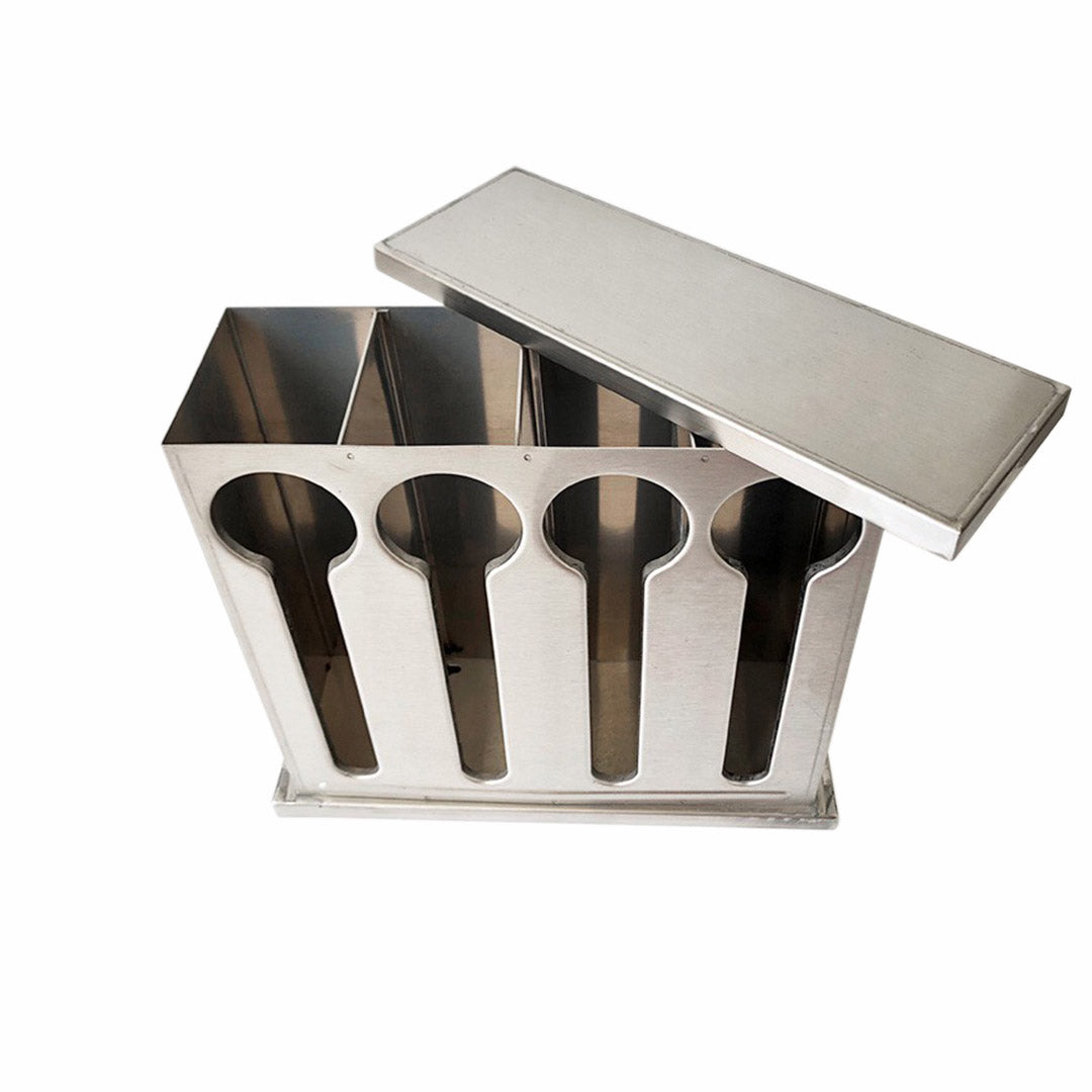 Soga Stainless Steel Buffet Restaurant Spoon Utensil Holder Storage Rack 4 Holes