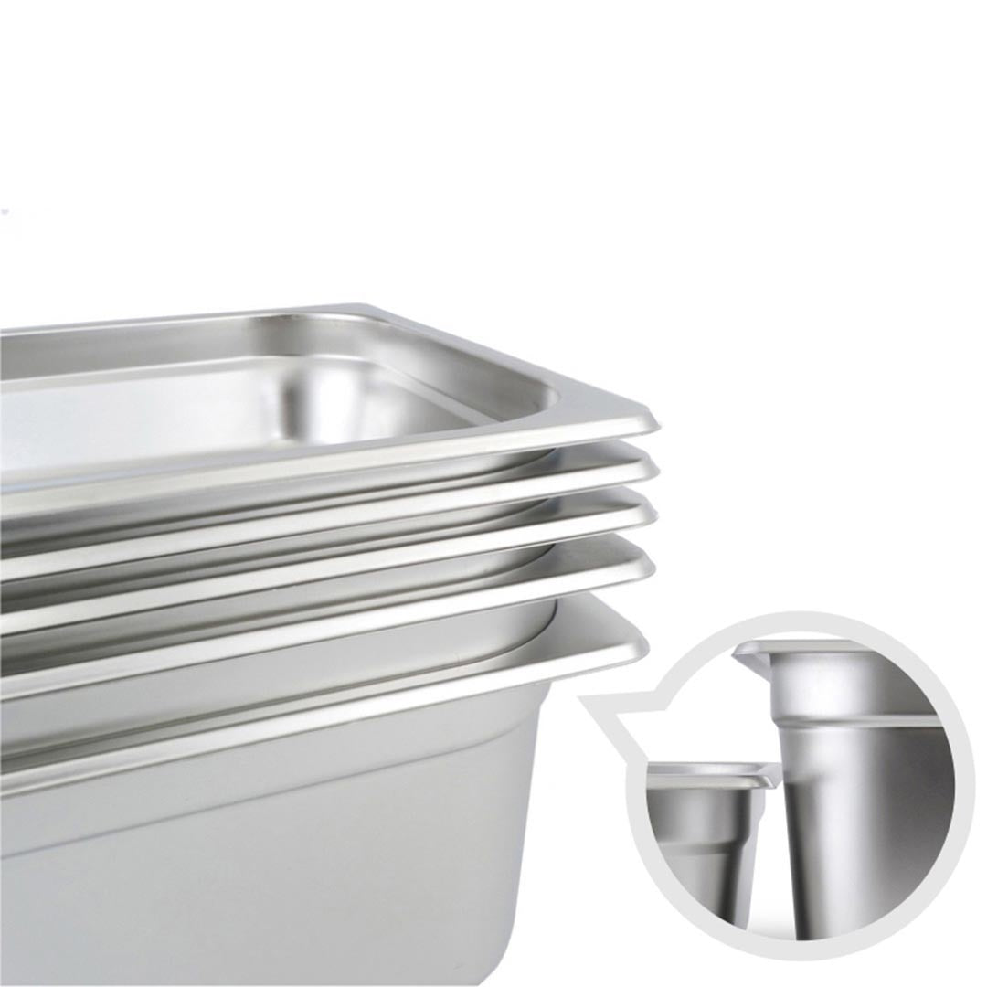 Soga 4 X Gastronorm Gn Pan Full Size 1/3 Gn Pan 20cm Deep Stainless Steel Tray With Lid