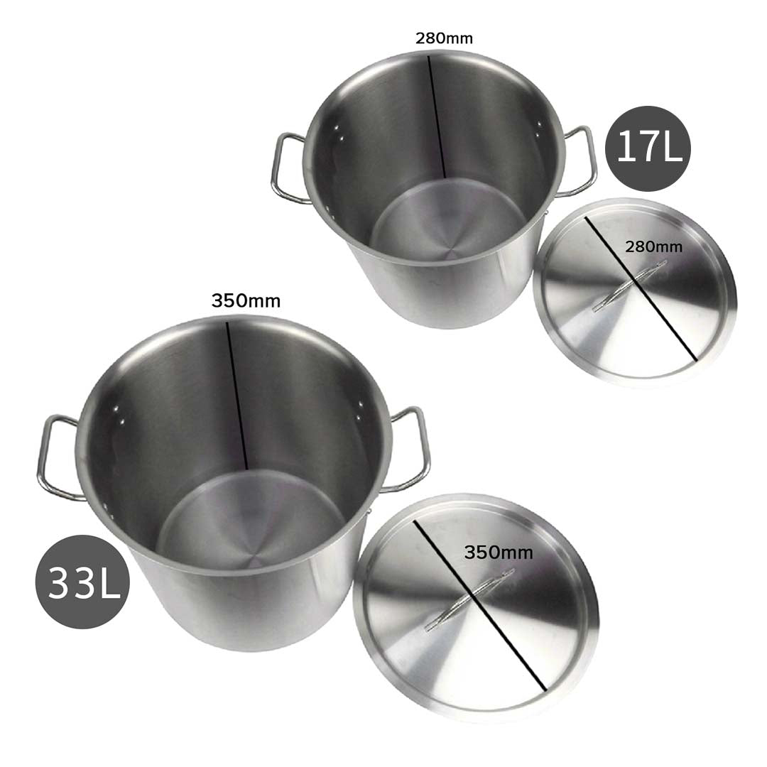 Soga Stock Pot 17 L 33 L Top Grade Thick Stainless Steel Stockpot 18/10
