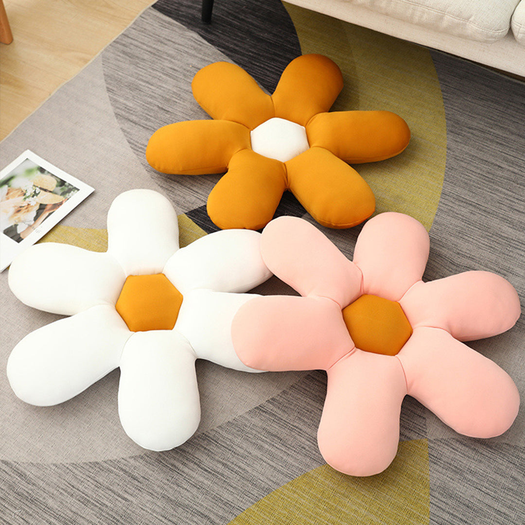 Pink Daisy Flower Shape Cushion Soft Leaning Bedside Pad Floor Plush Pillow Home Decor
