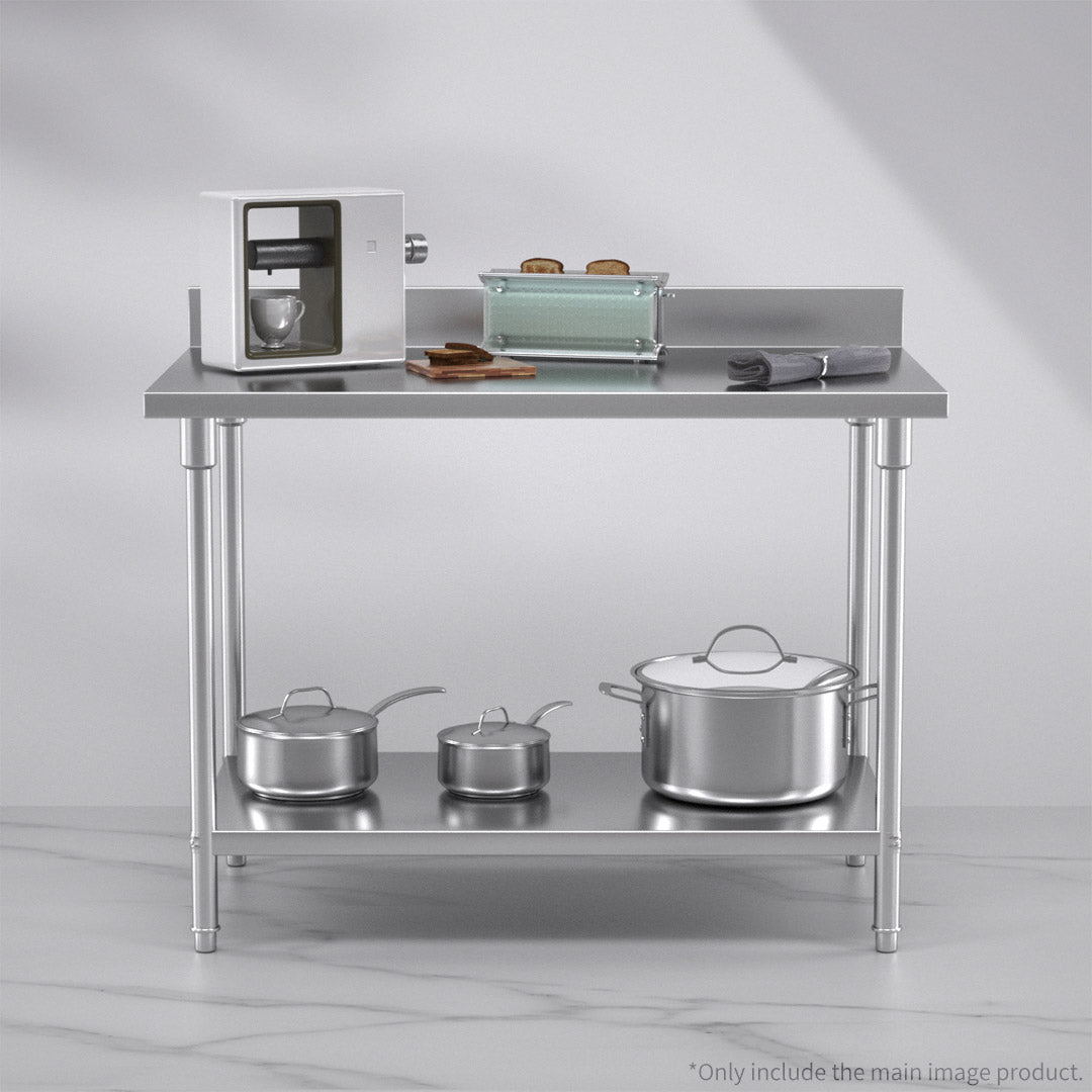 Soga Commercial Catering Kitchen Stainless Steel Prep Work Bench Table With Back Splash 120*70*85cm