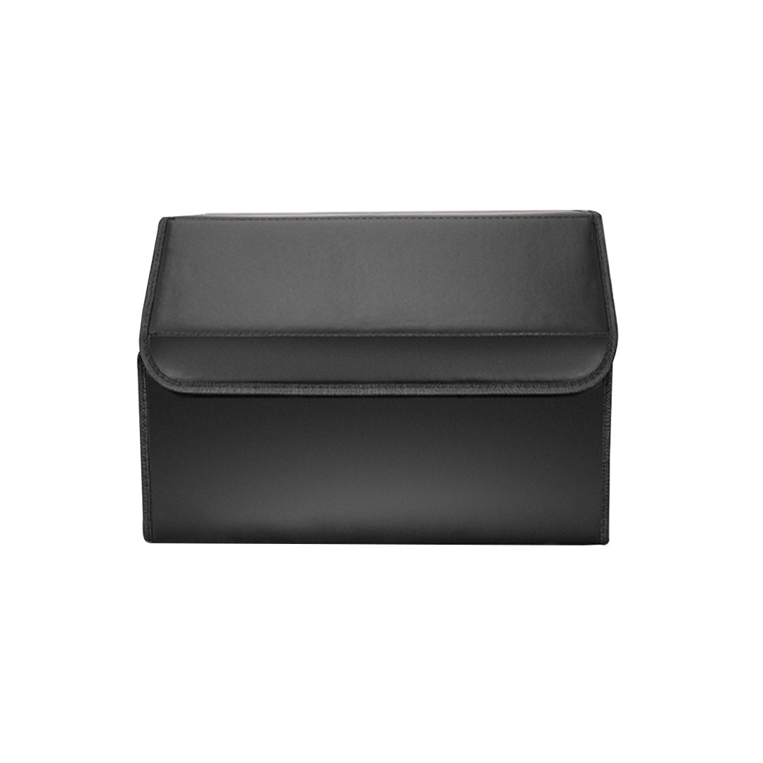 Soga 4 X Leather Car Boot Collapsible Foldable Trunk Cargo Organizer Portable Storage Box Black Medium