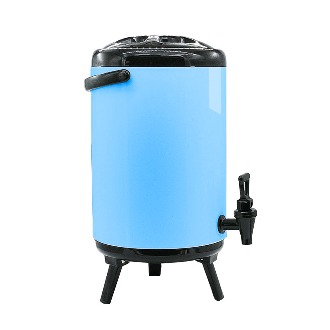 Soga 4 X 12 L Stainless Steel Insulated Milk Tea Barrel Hot And Cold Beverage Dispenser Container With Faucet Blue