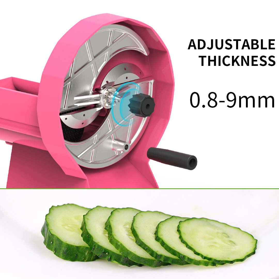 Soga 2 X Commercial Manual Vegetable Fruit Slicer Kitchen Cutter Machine Pink