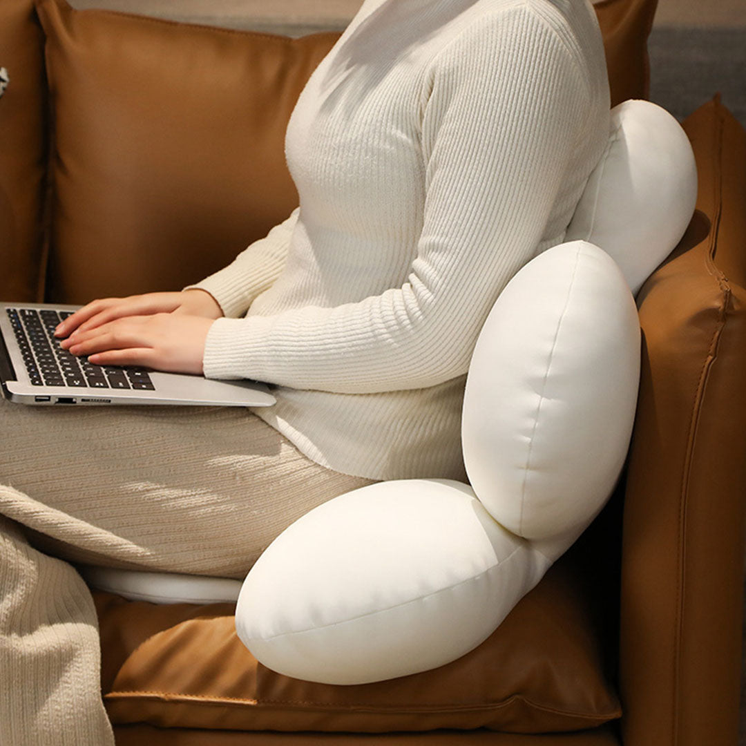 2X White Daisy Flower Shape Cushion Soft Leaning Bedside Pad Floor Plush Pillow Home Decor