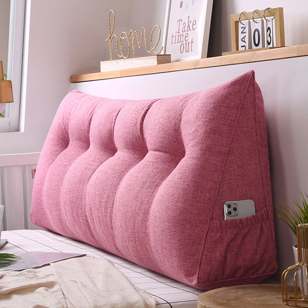 Soga 120cm Pink Triangular Wedge Bed Pillow Headboard Backrest Bedside Tatami Cushion Home Decor