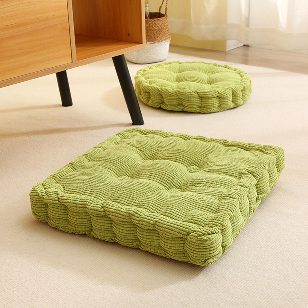 Green Round Cushion Soft Leaning Plush Backrest Throw Seat Pillow Home Office Decor