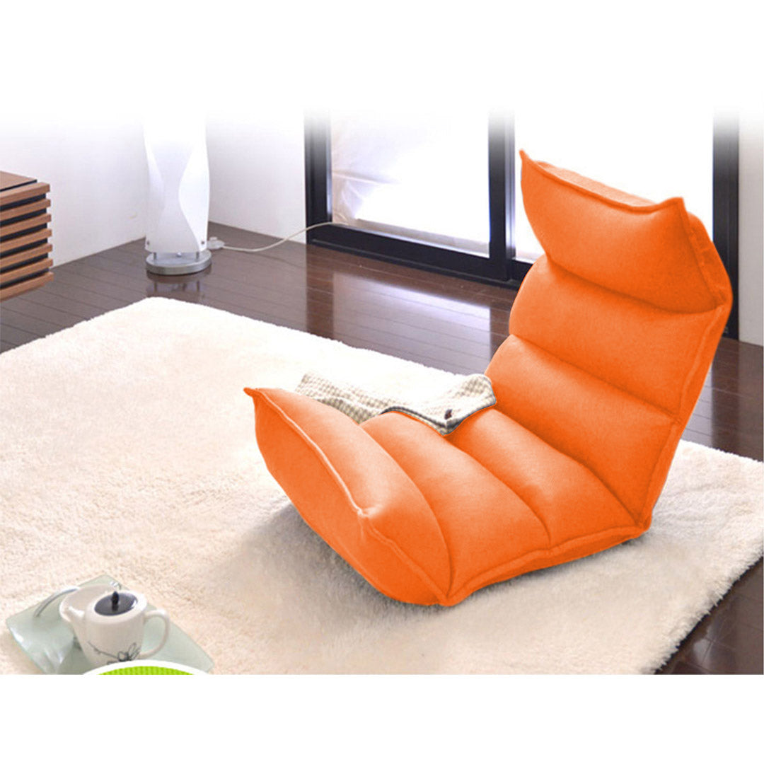 Soga 2 X Foldable Tatami Floor Sofa Bed Meditation Lounge Chair Recliner Lazy Couch Orange