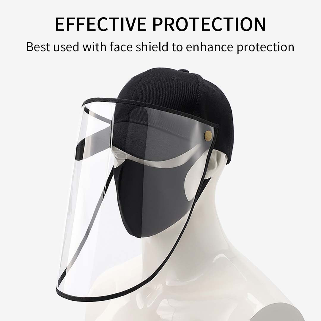 4 X Outdoor Protection Hat Anti Fog Pollution Dust Protective Cap Full Face Hd Shield Cover Adult Black