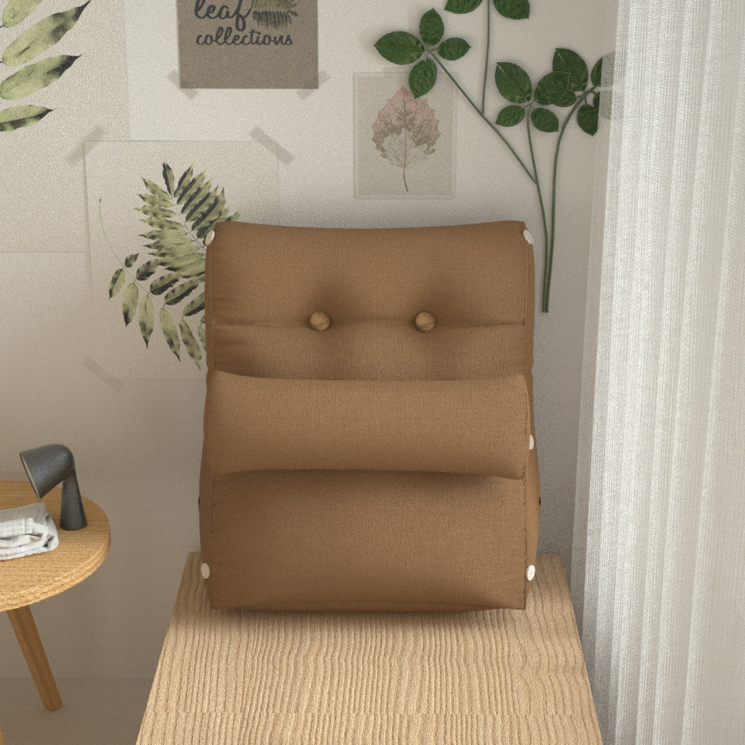 Soga 45cm Khaki Triangular Wedge Lumbar Pillow Headboard Backrest Sofa Bed Cushion Home Decor