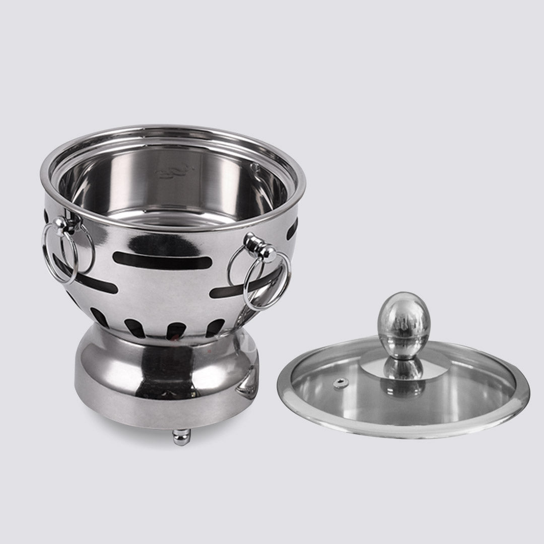 Soga 4 X Stainless Steel Mini Asian Buffet Hot Pot Single Person Shabu Alcohol Stove Burner With Glass Lid