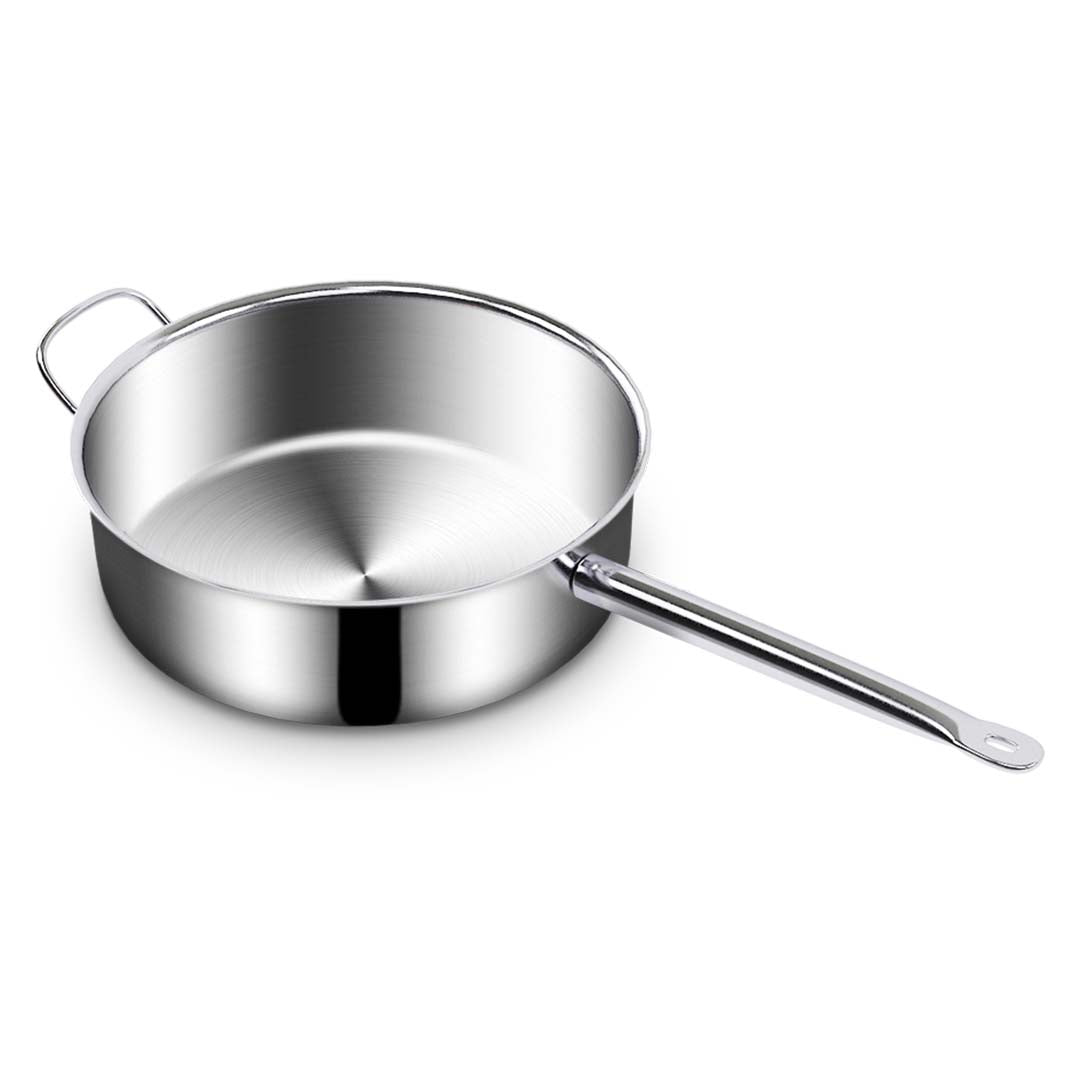 Soga 2 X 32cm Stainless Steel Saucepan Sauce Pan With Glass Lid And Helper Handle Triple Ply Base Cookware