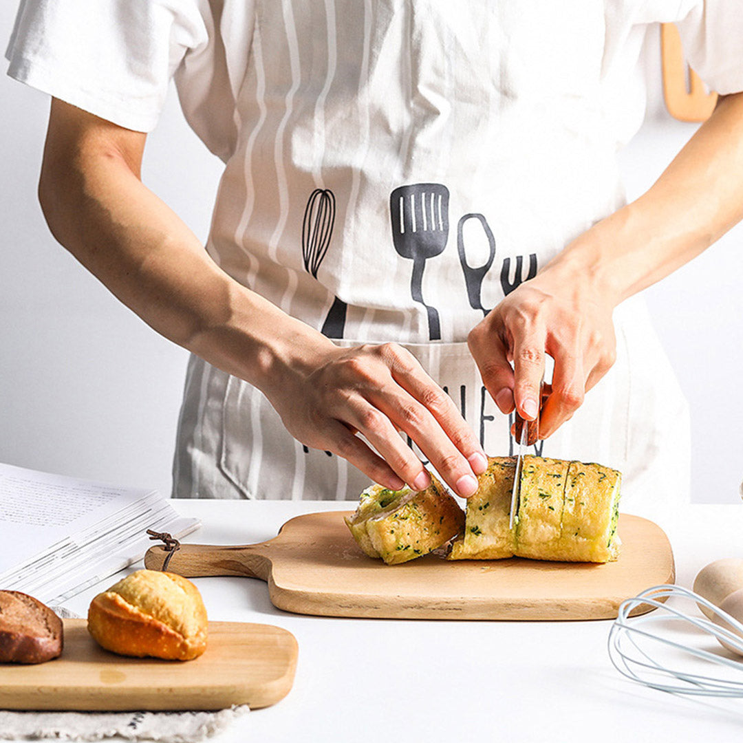 Soga 33cm Brown Rectangle Wooden Serving Tray Chopping Board Paddle With Handle Home Decor