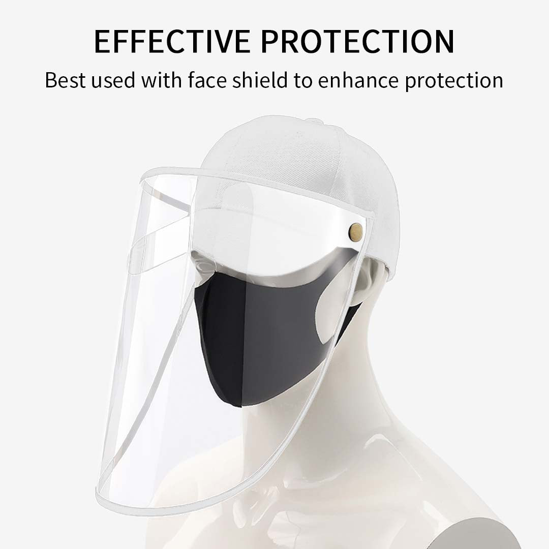 10 X Outdoor Protection Hat Anti Fog Pollution Dust Protective Cap Full Face Hd Shield Cover Adult White