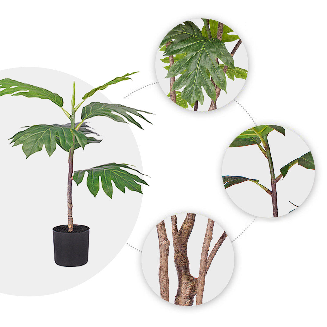 Soga 60cm Artificial Natural Green Split Leaf Philodendron Tree Fake Tropical Indoor Plant Home Office Decor
