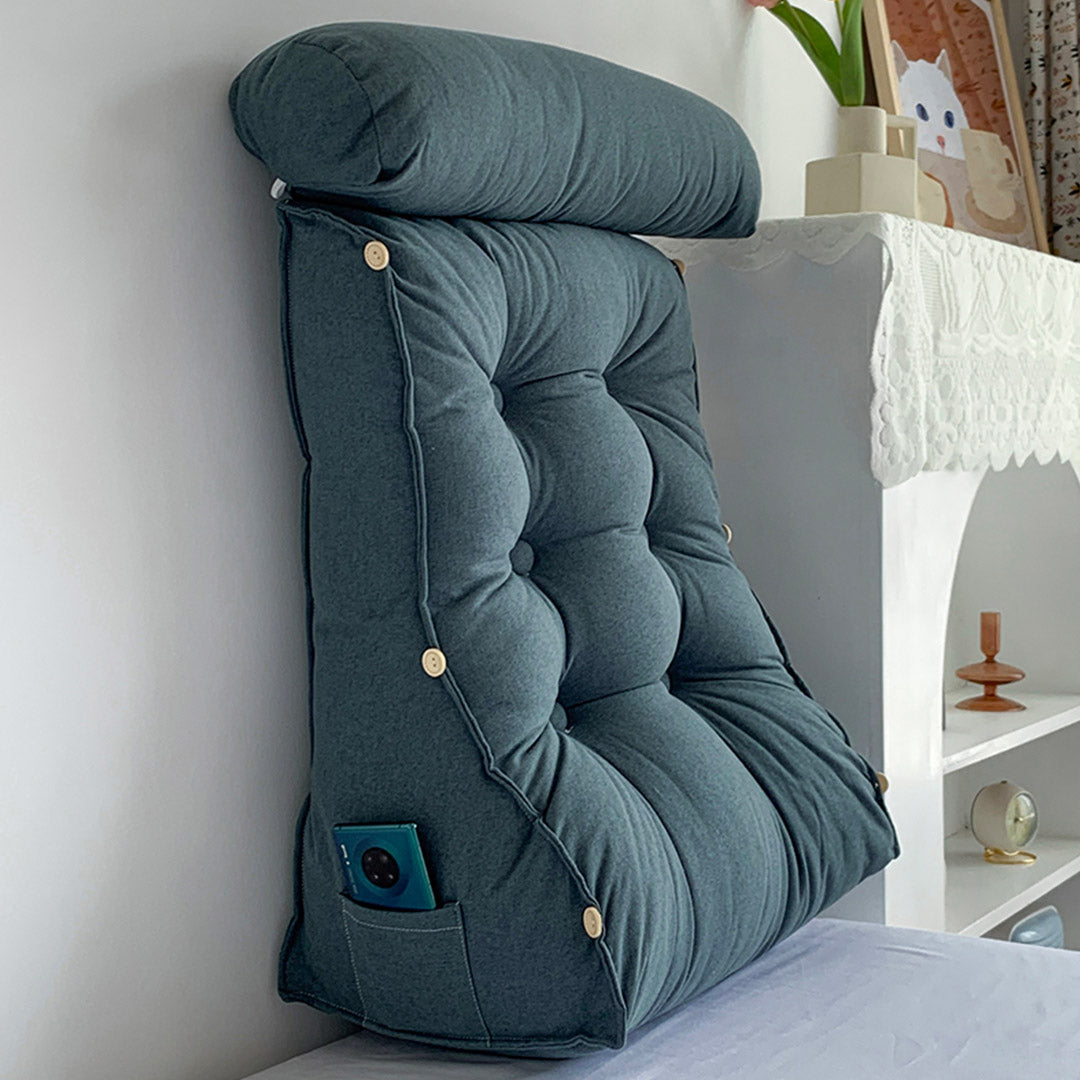 Soga 4 X 60cm Grey Triangular Wedge Lumbar Pillow Headboard Backrest Sofa Bed Cushion Home Decor