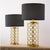 Soga 4 X Golden Hollowed Out Base Table Lamp With Dark Shade