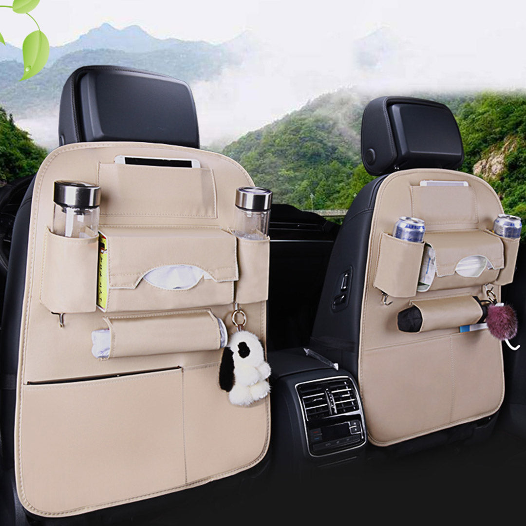 Soga Pvc Leather Car Back Seat Storage Bag Multi Pocket Organizer Backseat And I Pad Mini Holder White