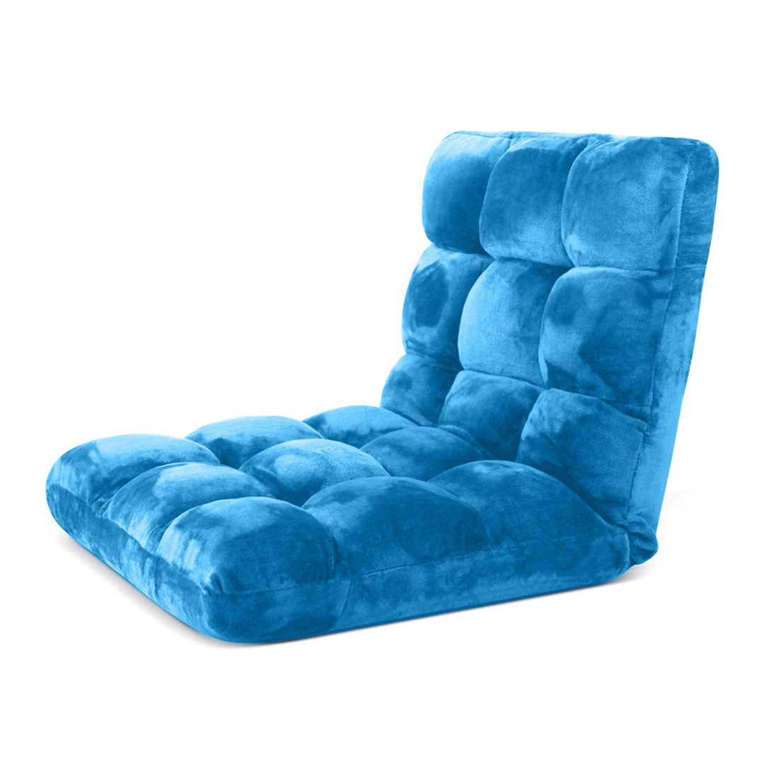 Soga Floor Recliner Folding Lounge Sofa Futon Couch Folding Chair Cushion Blue