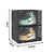 2 Tier Black Portable Shoe Organiser Sneaker Footwear Folding Plastic Bin Stackable Storage Box with Magnetic Door