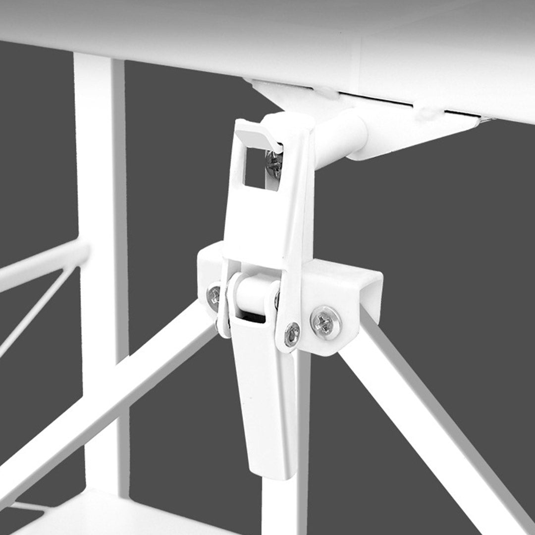 5 Tier Steel White Foldable Kitchen Cart Multi-Functional Shelves Portable Storage Organizer with Wheels