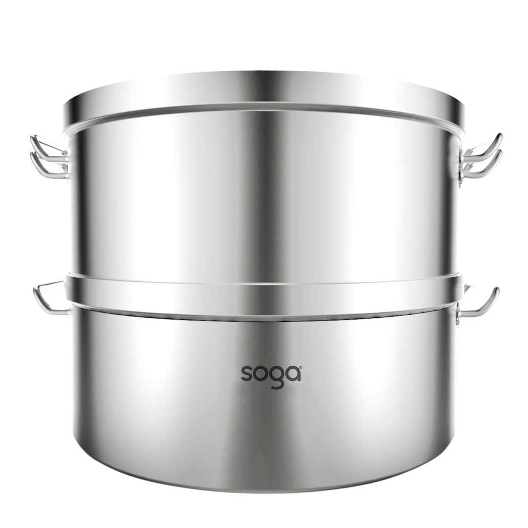 Soga Food Steamer 28cm Commercial 304 Top Grade Stainless Steel 2 Tiers