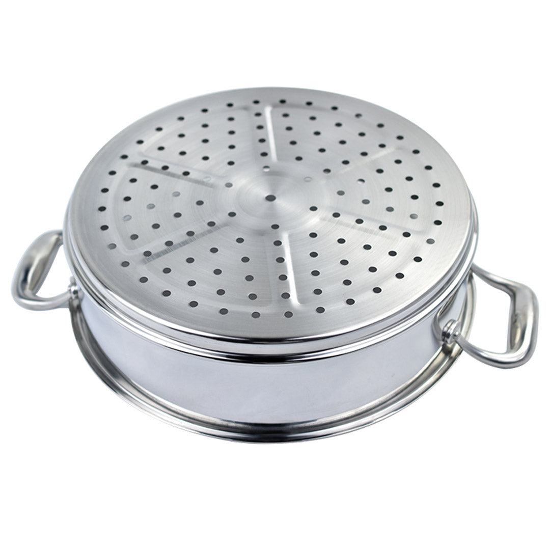 Soga 2 X 3 Tier 30cm Heavy Duty Stainless Steel Food Steamer Vegetable Pot Stackable Pan Insert With Glass Lid