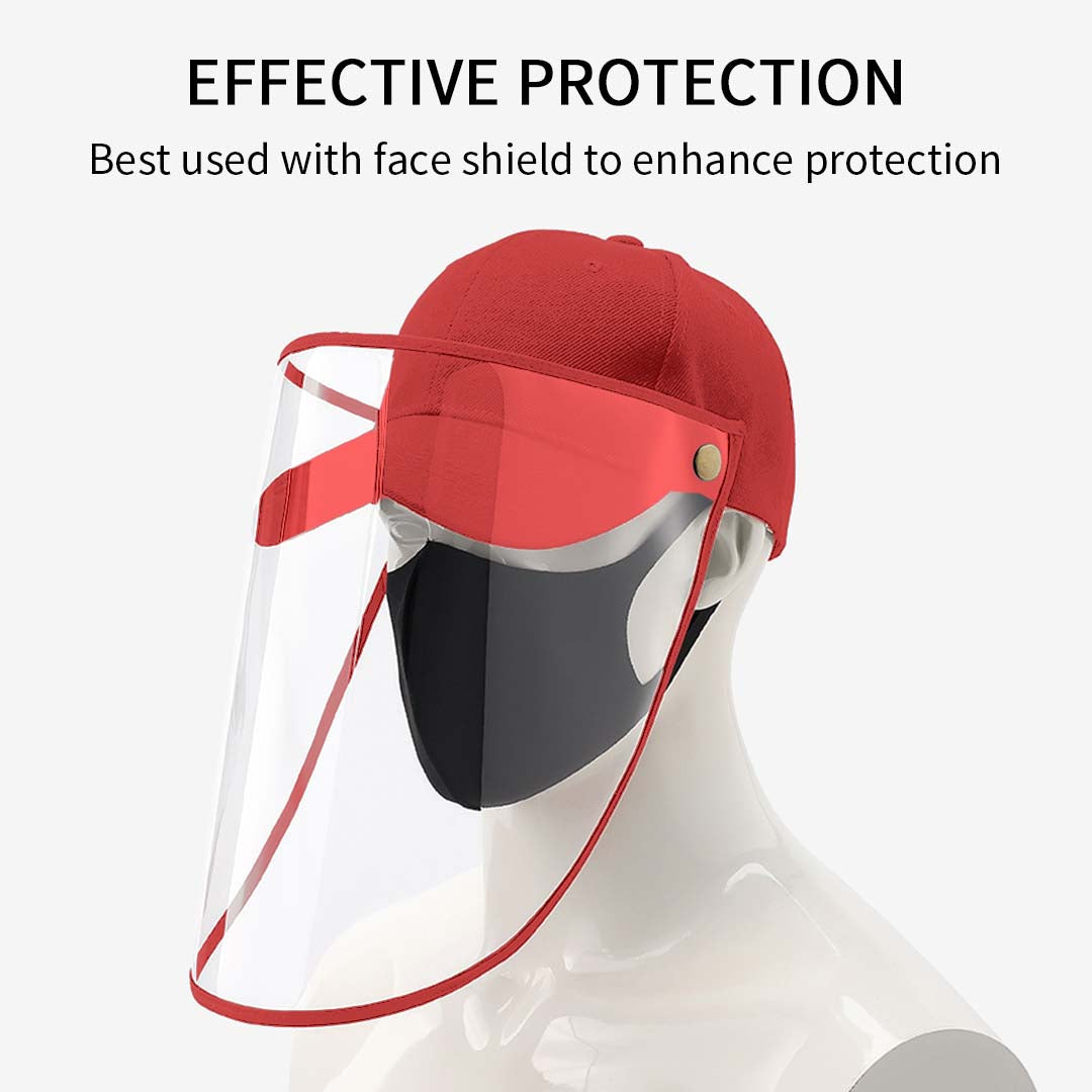 2 X Outdoor Protection Hat Anti Fog Pollution Dust Protective Cap Full Face Hd Shield Cover Kids Red