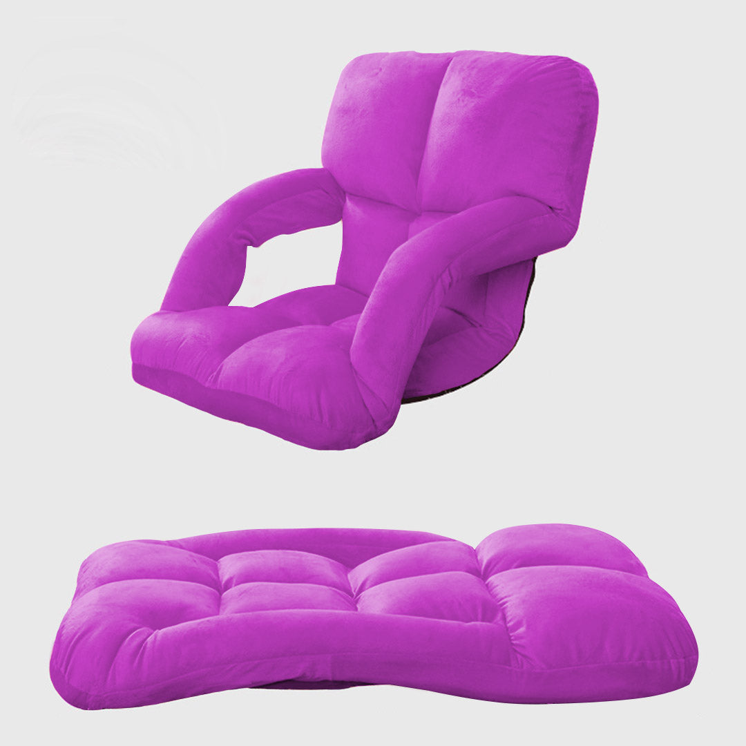 Soga 2 X Foldable Lounge Cushion Adjustable Floor Lazy Recliner Chair With Armrest Purple