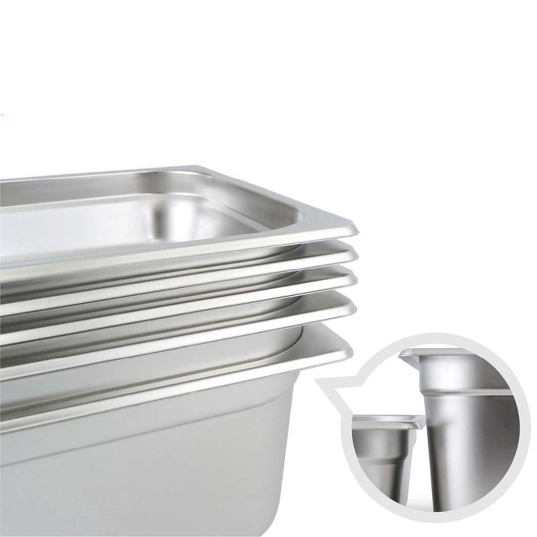 Soga 4 X Gastronorm Gn Pan Full Size 1/1 Gn Pan 6.5cm Deep Stainless Steel Tray With Lid