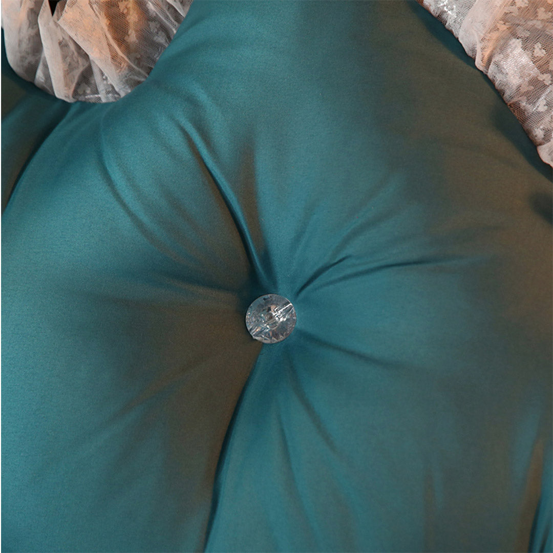 Soga 2 X 120cm Blue Green Princess Bed Pillow Headboard Backrest Bedside Tatami Sofa Cushion With Ruffle Lace Home Decor