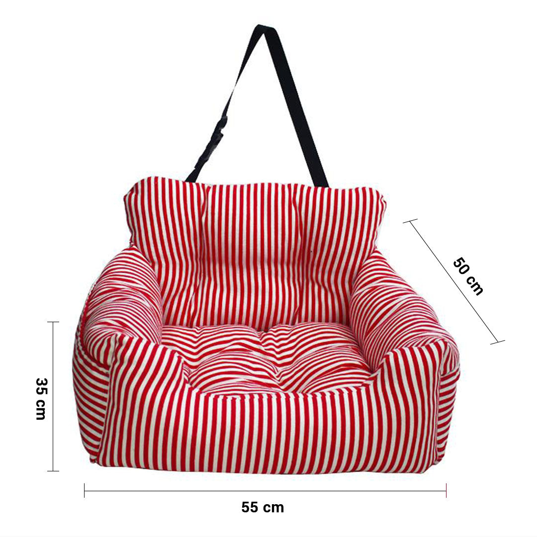 Red Pet Car Seat Sofa Safety Soft Padded Portable Travel Carrier Bed