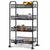 Soga 2 X 4 Tier Steel Black Bee Mesh Kitchen Cart Multi Functional Shelves Portable Storage Organizer With Wheels