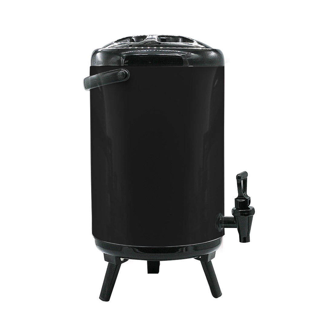 Soga 8 X 8 L Stainless Steel Insulated Milk Tea Barrel Hot And Cold Beverage Dispenser Container With Faucet Black