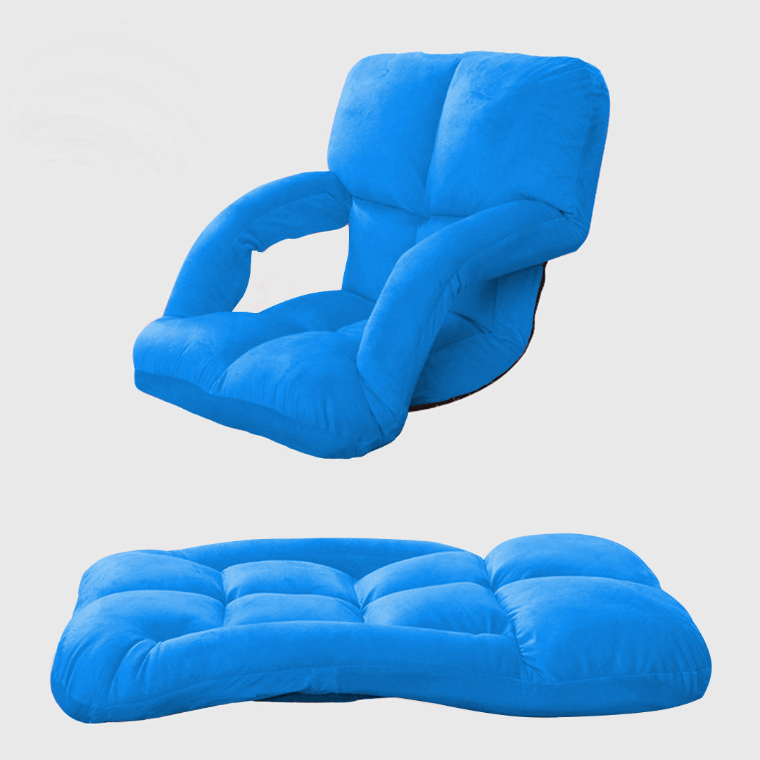 Soga 2 X Foldable Lounge Cushion Adjustable Floor Lazy Recliner Chair With Armrest Blue