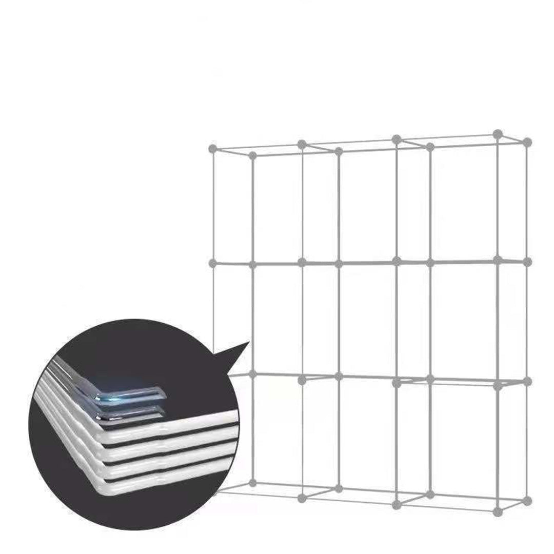 8 Cubes Blue Portable Wardrobe Divide-Grid Modular Storage Organiser Foldable Closet