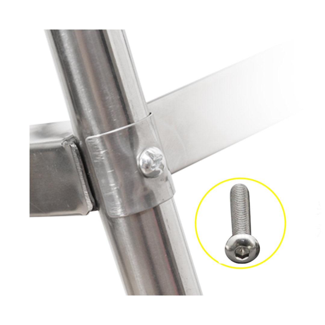 Soga 2 X 3 Tier 86x54x94cm Stainless Steel Kitchen Dinning Food Cart Trolley Utility Round Large