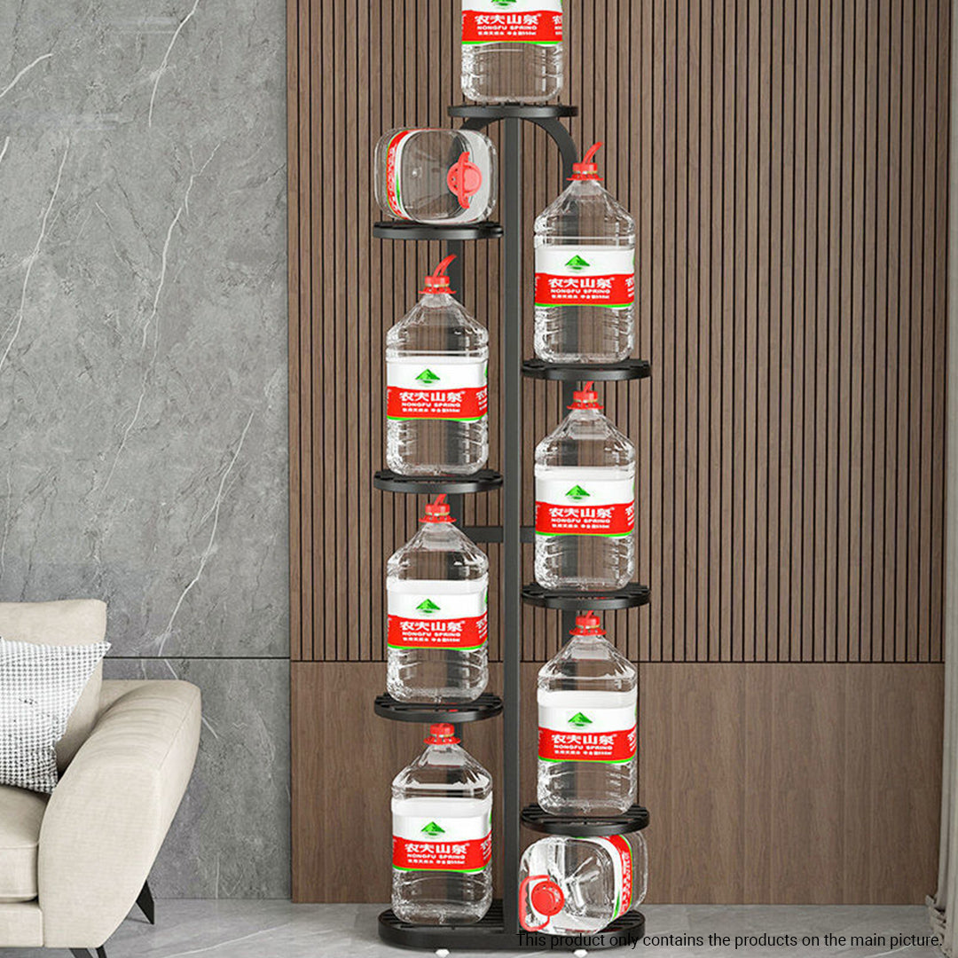 Soga 2 X 8 Tier 9 Pots Black Round Metal Plant Rack Flowerpot Storage Display Stand Holder Home Garden Decor