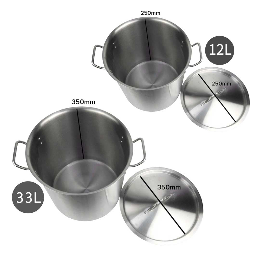 Soga Stock Pot 12 L 33 L Top Grade Thick Stainless Steel Stockpot 18/10